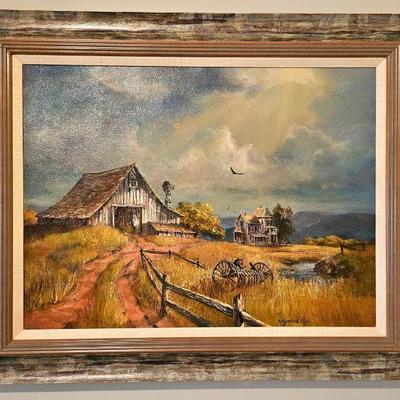 Original framed painting by listed artist Raymond Page.