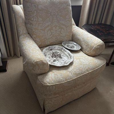 Upholstered Swivel Club Chair.