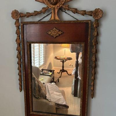 Antique Cherub Looking Glass or Mirror