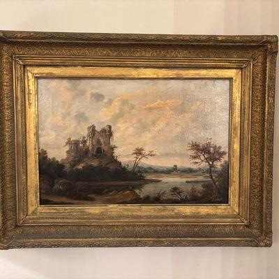 19th Century Continental School Oil on Canvas 