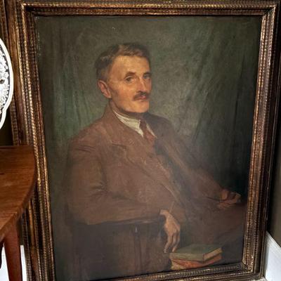 Interesting Oil on Canvas Portrait of an Unnamed Seated Man. 