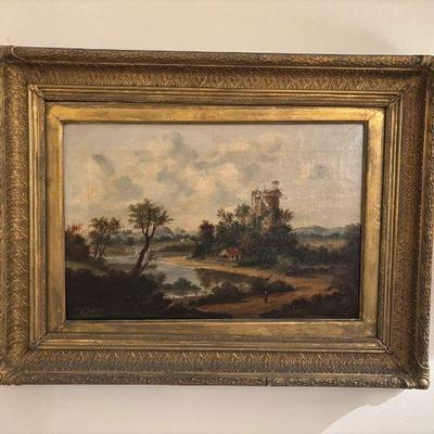 19th Century European Landscape with Castle 
