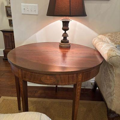Federal Style Flip Top Game Table with Adams Urn Inlay