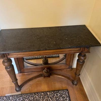 Marble Top Side Table with Mirror