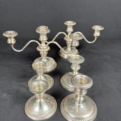 S kirk & son sterling silver candlesticks set of six