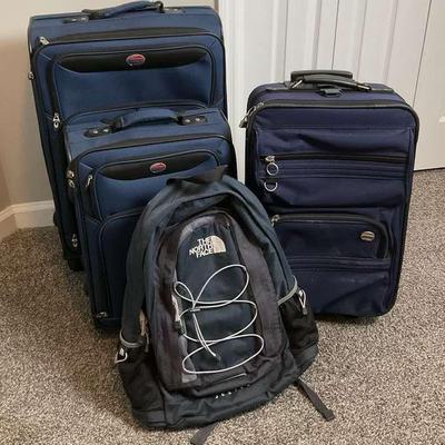 American tourister luggage lot with the north face backpack