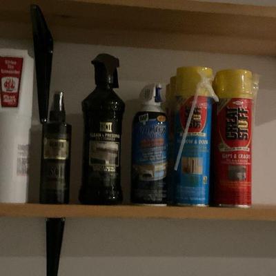 Lot of household and automotive maintenance supplies