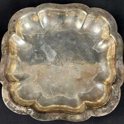 Antique british silver footed dish hallmarked