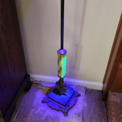 Uranium Glass & Iron Lamp