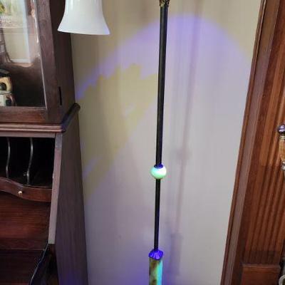 Uranium Glass & Iron Lamp