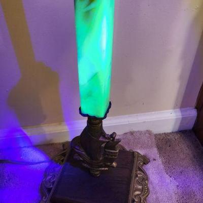 Uranium Glass & Iron Lamp