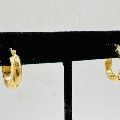 14K Yellow Good 5/8” Hoop Earrings
