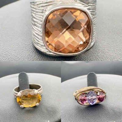 (3) Costume Jewelry Rings
