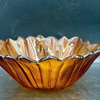 Amber Vintage Flower Petal Bowl
