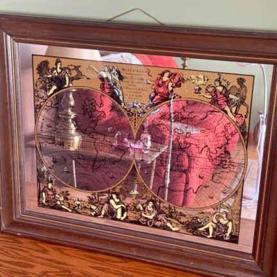 Vintage Old World Map Mirror
