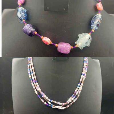 (2) Pretty Purple Necklaces
