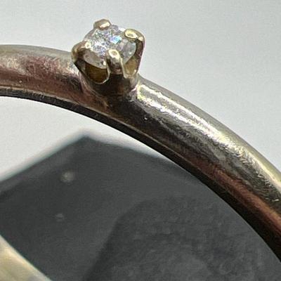 Vintage 14K White Gold Diamond Engagement Ring
