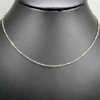14K White Gold & Yellow Gold 15.5” Necklace
