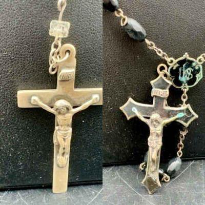 (2) Rosaries Stamped Sterling Silver
