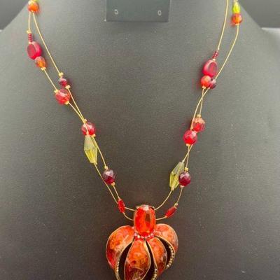 Red Flower Necklace
