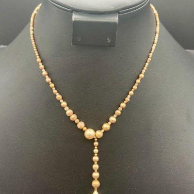 Vintage Necklace W Sterling Silver Stamped Clasp
