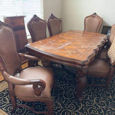 Michael Amini Signature Series by AICO 'Eden' Dining Set + Extra Leaf	