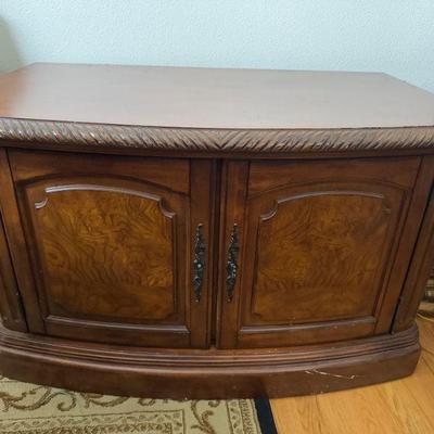 Traditional Carved Wood Small Storage/Media Cabinet	