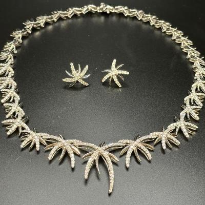 Na Hoku 18k gold diamond necklace and matching earrings 