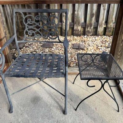 Metal chair side table