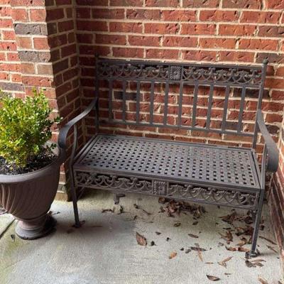 Metal entry bench