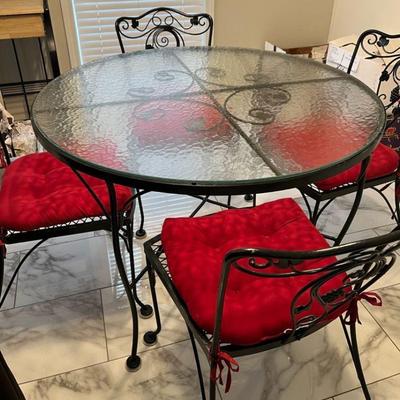 Glass top table chairs