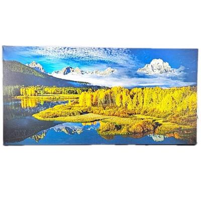 Lot #44 -Signed- Grand Teton Range, Snake River Wyoming Stretched Canvas 60" x 30"