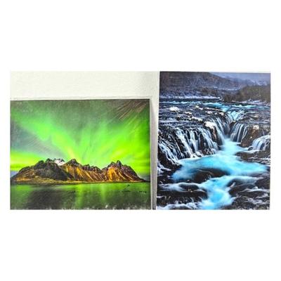 Lot #71 - "Vestrahorn Aurora" & "Bruarfoss: Falling Into the Night: Iceland" - Set of Two 16 x 20 enlarged Photos