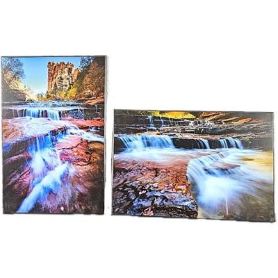Lot #37 - Set of Two Stream Photos 16 x 24 Each on MDF Backing