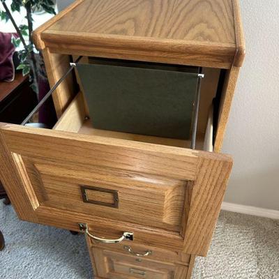 Solid wood filing cabinet