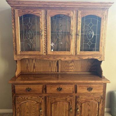 Solid wood china hutch view 2