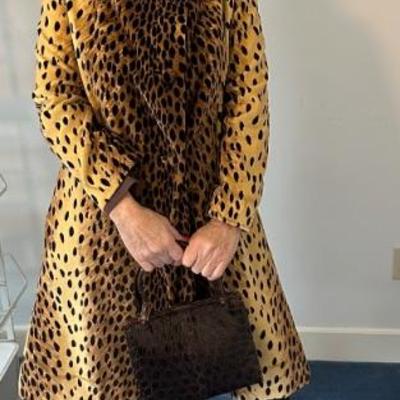 Vintage animal print jacket & purse 
