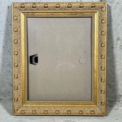 Gold Picture Frame | Gold painted picture frame; insert 13 3/4 x 10 5/8 in. - h. 18.25 x w. 15 in (overall)

