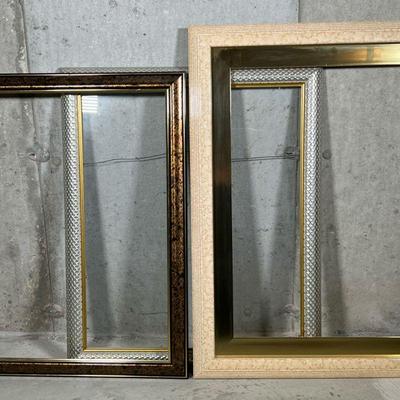 (3pc) Picture Frames | Three frames, one with glass, the others without; largest insert: 23 5/8 x 19 5/8 in. - h. 31 x w. 27 in (largest...