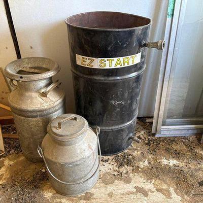 #6010 • 2 Milk Jugs and 1 EZ Start Trash can
