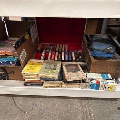#1280 • VHS Tapes, Cassette Tapes, Eight Tracks, Argus Camera
