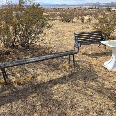 #5309 • 2 Benches and 1 Plastic Table Base
