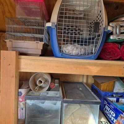 #2400 • Pet Carrier, 2 Cages, and 2 Glass Enclosures
