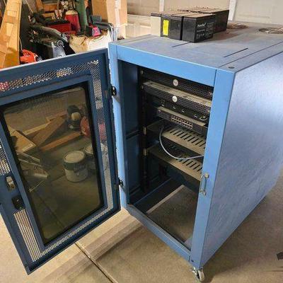 #2502 • Server Rack with 7 Batteries, 2 Dell Poweredges
