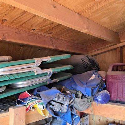 #2402 • Chairs, Ice Chest, Sleeping Bags and Misc Camping Items
