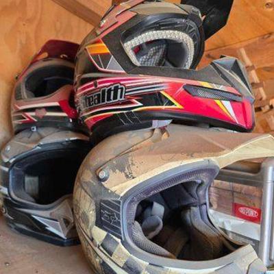 #2414 • 4 Helmets, Fox, Stealth, and HJC
