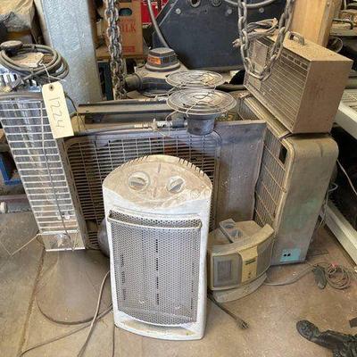 #1224 • 2 Shop Vacs Heaters Fans and Creeper
