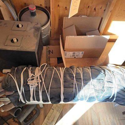 #2406 • Shade with Poles, Fire Brick, 5 Gallon Jug and Misc Electrical Parts
