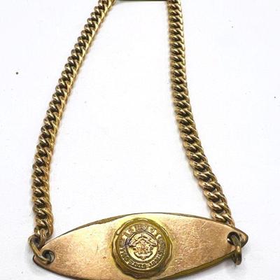 1/20th 10K Gold Filled Connecticut State College 7.25” Bracelet
