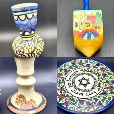 Judaica Lot Feat. Signed Dreidel
